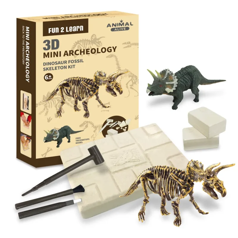Dinosaur Toys Dino Toy Dinosaurs Fossil TRICERATOPS Bones Excavation Prehistoric animal Dig up Dino Best selling toy 2024 DIY Learning Educational STEM Science Kit Toy for Kids Gift