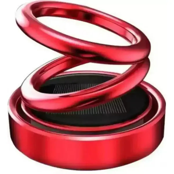 Air Freshener Solar Powered Dashboard Ornament Spinning Double Ring Perfume for Car