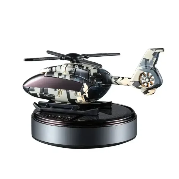 Air Freshener Solar Powered Dashboard Ornament Military Helicopter Model