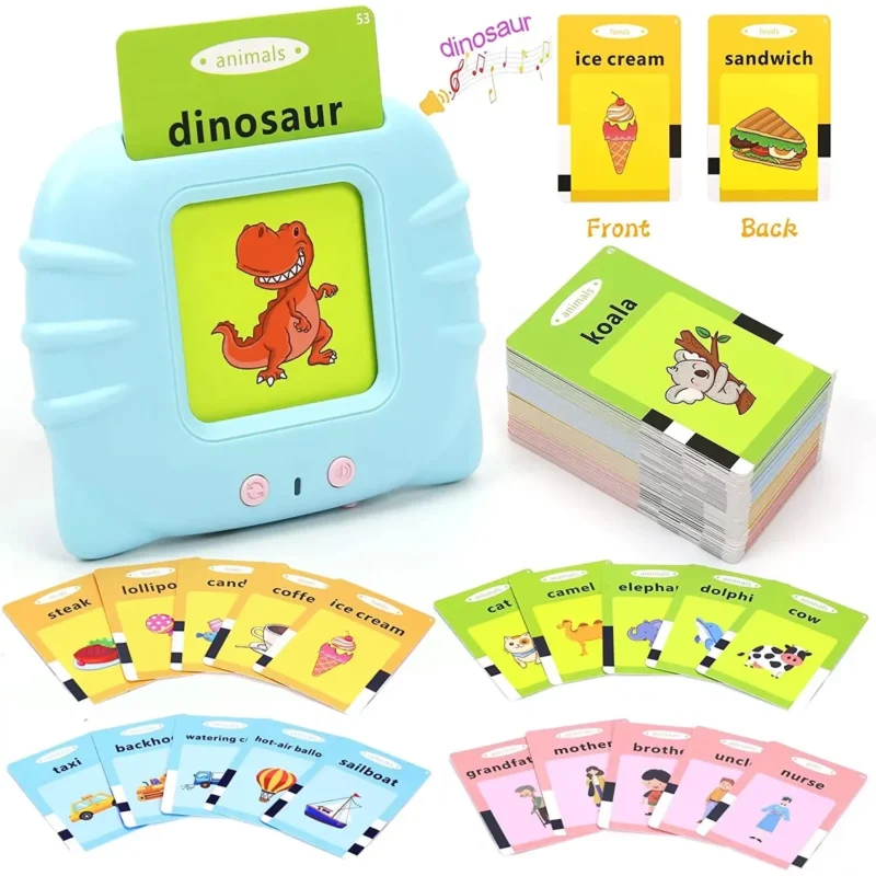 Flash Cards Game Animal Sounds Learning Toy 112 Cards 224 Words