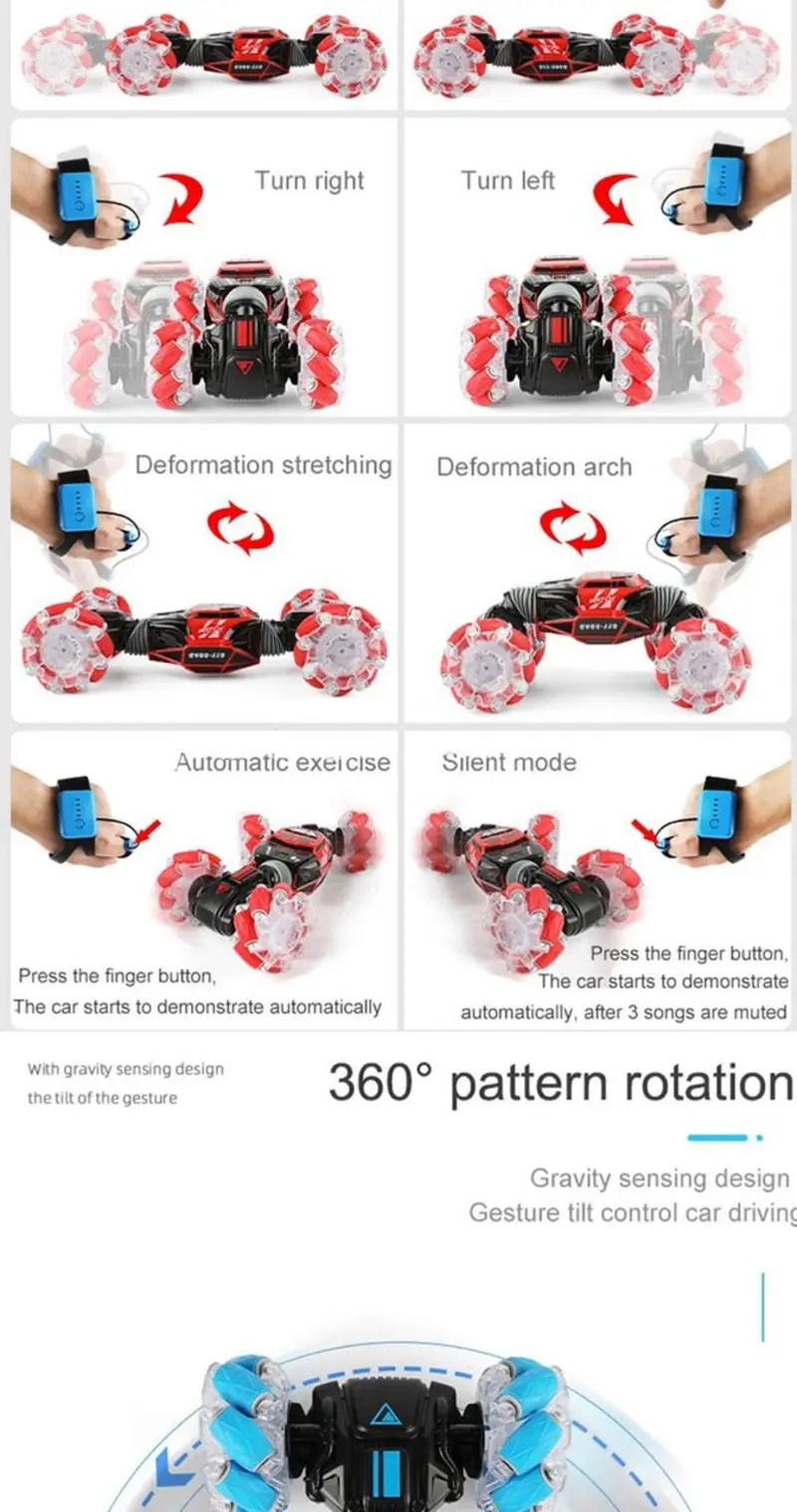 RC Car Hand Gesture controlling Remote Control 2.4G 1:12 RC Car 4WD ...